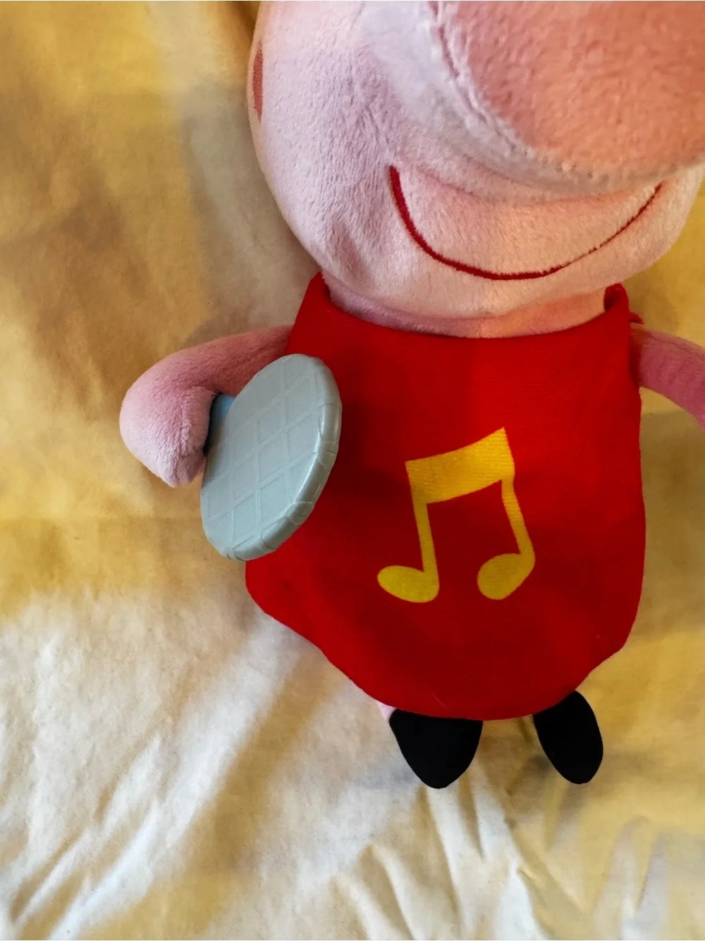 Hasbro Pink Pig Plush with Red Dress and Yellow Note Accent